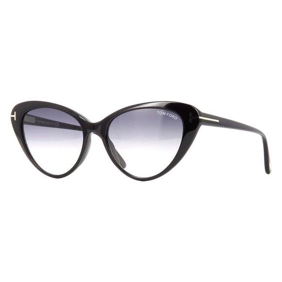 New TOM FORD Harlow Black Cat Eye FT0869/S 01B Sunglasses Women - Picture 1 of 4